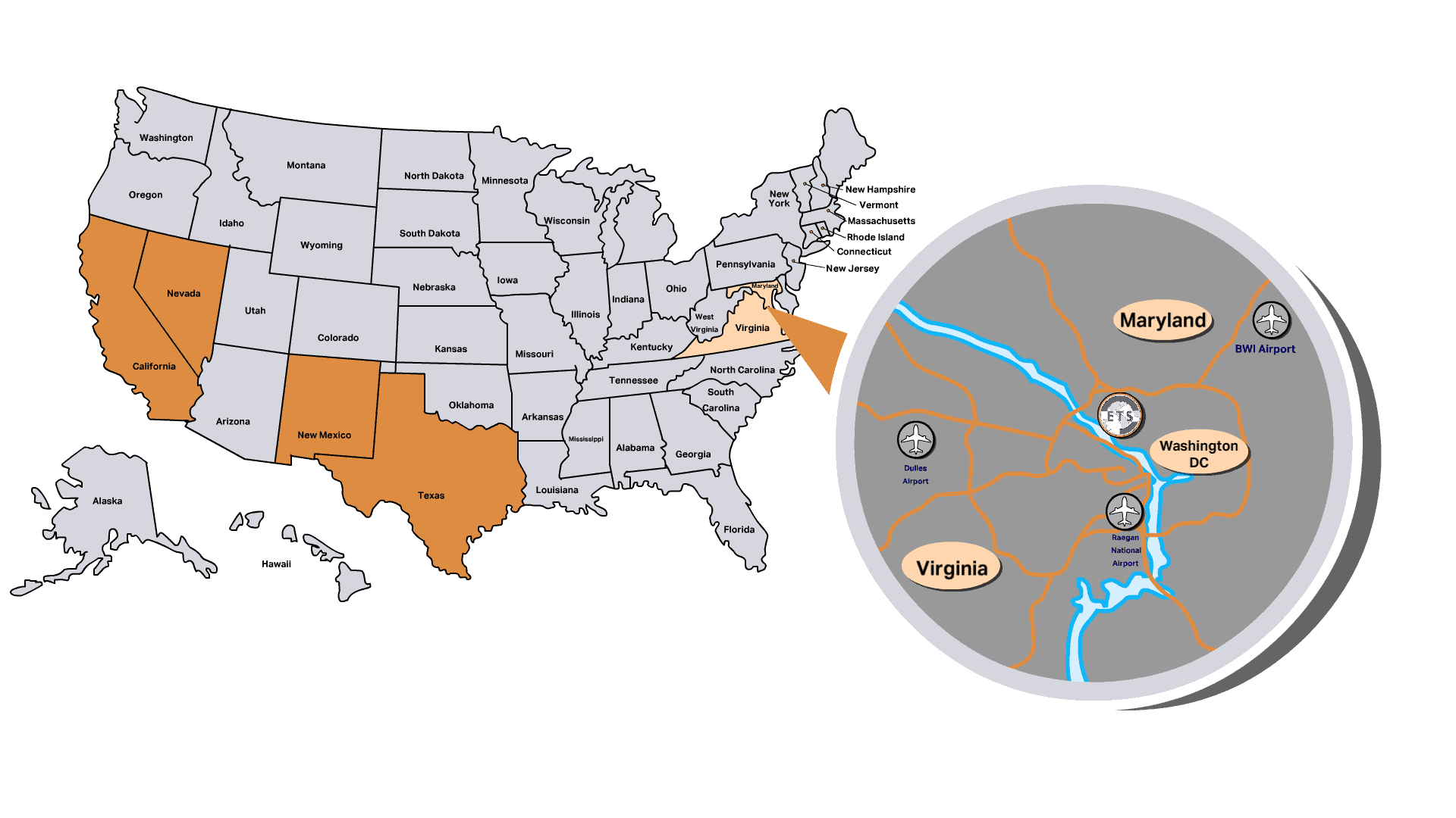 ETS USA map